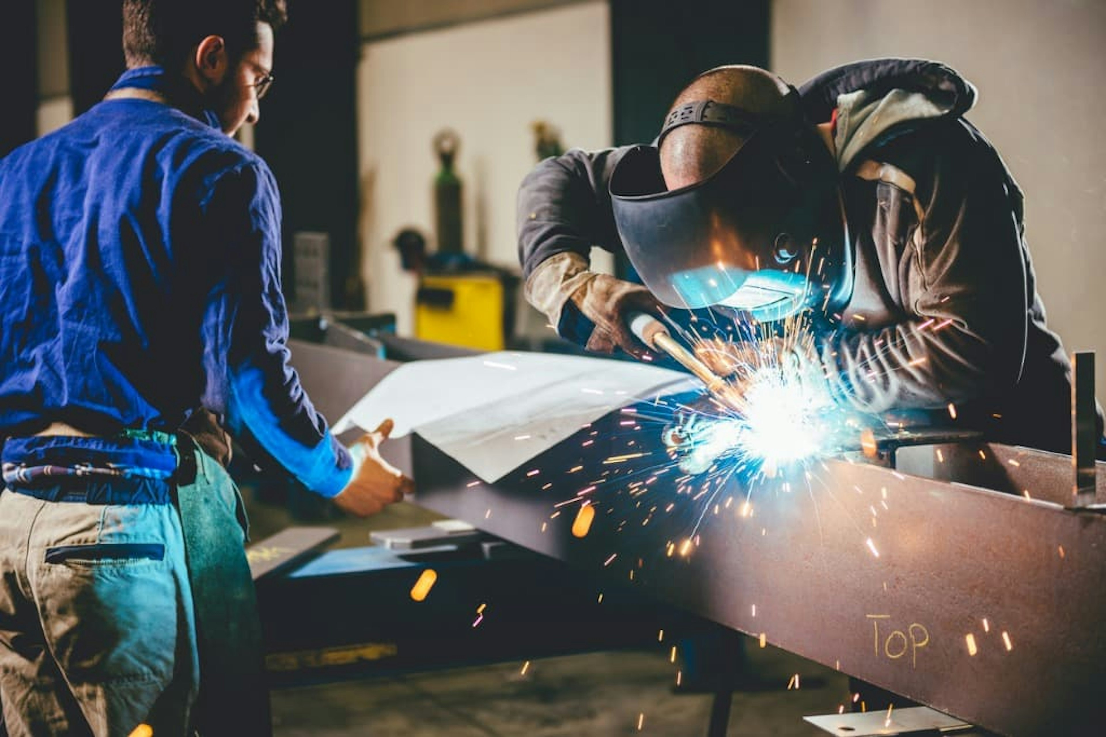 A welder on the job